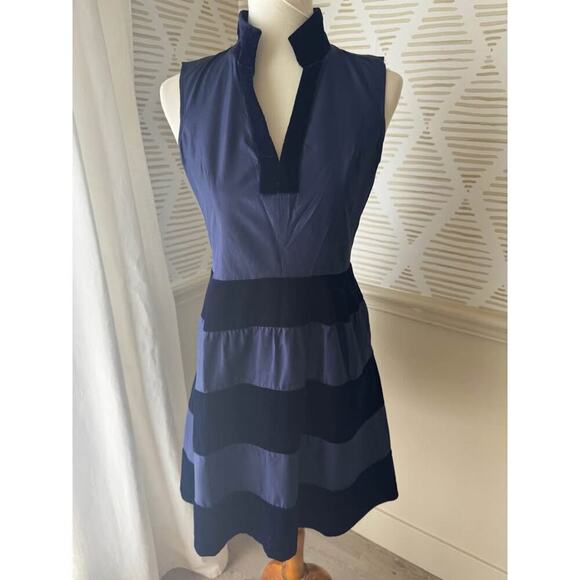 STS Sail to Sable Women’s Small Flirty Navy Silk Party Dress - Picture 2 of 7